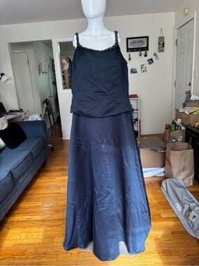 Couturecollection Blue Sleeveless Plus Size 20 Bridesmaid Formal Dress